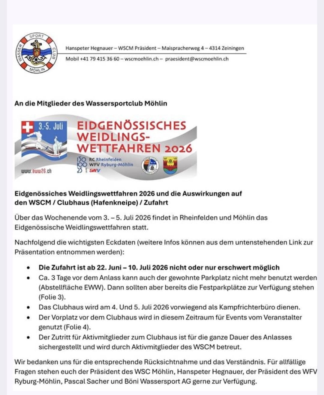 eidgenoessisches weidlings wettfahren
